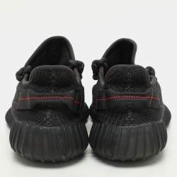 Yeezy x Adidas Black Knit Fabric Boost 350 V2 "Static Black" Low Top Sneakers Size 41 1/3