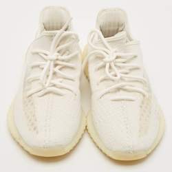 Yeezy x Adidas Off White Knit Fabric Boost 350 V2 Bone Sneakers Size 42 2/3