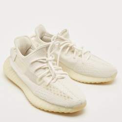 Yeezy x Adidas Off White Knit Fabric Boost 350 V2 Bone Sneakers Size 42 2/3