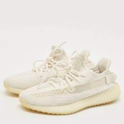 Yeezy x Adidas Off White Knit Fabric Boost 350 V2 Bone Sneakers Size 42 2/3