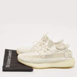 Yeezy x Adidas Off White Knit Fabric Boost 350 V2 Bone Sneakers Size 42 2/3