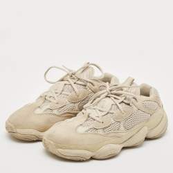 Yeezy x Adidas Cream Suede and Mesh 500 Blush Sneakers Size 43 1/3