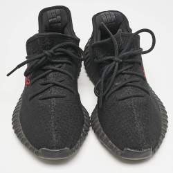 Yeezy x adidas Black Knit Fabric Boost 350 V2 Low Top Sneakers Size 45 1/3
