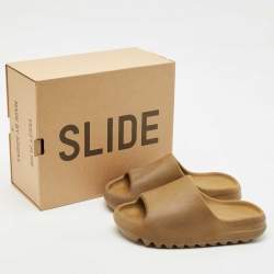 Yeezy x Adidas Brown Rubber Ochre Slides Size 37