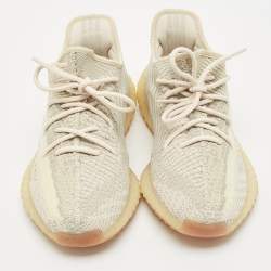 Yeezy x Adidas Pale Green Knit Fabric Boost 350 V2 Citrin (Non-Reflective) Sneakers Size 43 1/3