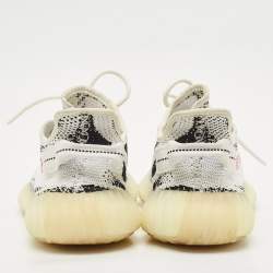 Yeezy x Adidas White/Black Knit Fabric Boost 350 V2 Zebra Sneakers Size 43 1/3