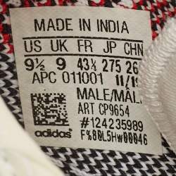 Yeezy x Adidas White/Black Knit Fabric Boost 350 V2 Zebra Sneakers Size 43 1/3