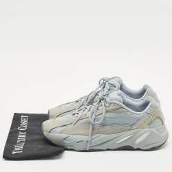 Yeezy x Adidas Blue Canvas and Suede Boost 700 V2 Hospital Blue Sneakers Size 43 1/3