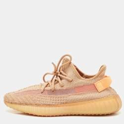 Yeezy x Adidas Orange Knit Fabric Boost 350 V2 Clay Sneakers Size 42 2/3