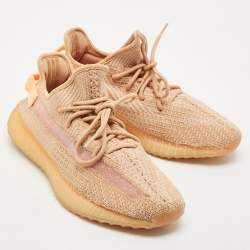 Yeezy x Adidas Orange Knit Fabric Boost 350 V2 Clay Sneakers Size 42 2/3