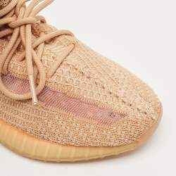 Yeezy x Adidas Orange Knit Fabric Boost 350 V2 Clay Sneakers Size 42 2/3