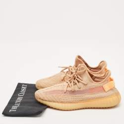 Yeezy x Adidas Orange Knit Fabric Boost 350 V2 Clay Sneakers Size 42 2/3