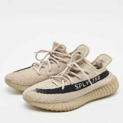 Yeezy x Adidas Grey/Black Knit Fabric Boost 350 V2 Slate Sneakers Size 43 1/3