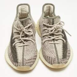 Yeezy x Adidas Beige/Brown Knit Fabric Boost 350 V2 Zyon Sneakers Size 43 1/3