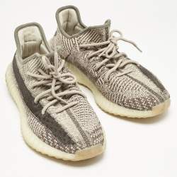 Yeezy x Adidas Beige/Brown Knit Fabric Boost 350 V2 Zyon Sneakers Size 43 1/3