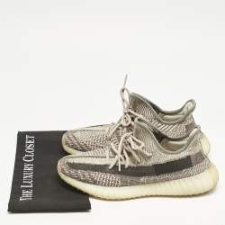 Yeezy x Adidas Beige/Brown Knit Fabric Boost 350 V2 Zyon Sneakers Size 43 1/3