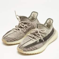 Yeezy x Adidas Beige/Brown Knit Fabric Boost 350 V2 Zyon Sneakers Size 43 1/3