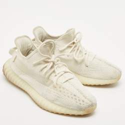 Yeezy x Adidas Off White Knit Fabric Boost 350 V2 Bone Sneakers Size 43 1/3