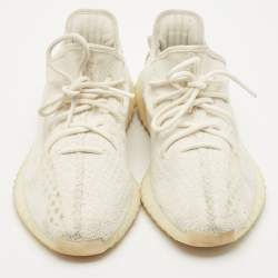 Yeezy x Adidas Off White Knit Fabric Boost 350 V2 Bone Sneakers Size 43 1/3