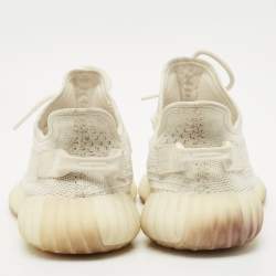 Yeezy x Adidas Off White Knit Fabric Boost 350 V2 Bone Sneakers Size 43 1/3