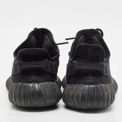 Yeezy x Adidas Black Knit Fabric Boost 350 V2 Black Cinder Low Top Sneakers Size 43 1/3