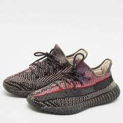 Yeezy x Adidas Black Knit Fabric Boost 350 V2 Yecheil Reflective Sneakers 43 1/3
