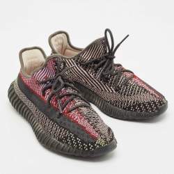 Yeezy x Adidas Black Knit Fabric Boost 350 V2 Yecheil Reflective Sneakers 43 1/3