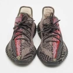 Yeezy x Adidas Black Knit Fabric Boost 350 V2 Yecheil Reflective Sneakers 43 1/3