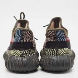 Yeezy x Adidas Black Knit Fabric Boost 350 V2 Yecheil Reflective Sneakers 43 1/3