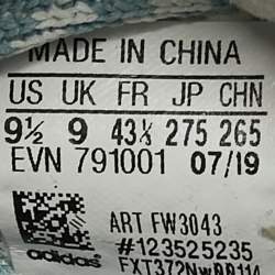 Pre Owned Yeezy x Adidas Blue/White Knit Fabric Boost 350 V2 Cloud White (Non-Reflective) Sneakers 43 1/3