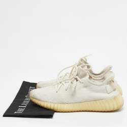 Yeezy x Adidas White Knit Fabric Boost 350 V2 White Sneakers Size 40