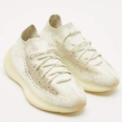 Yeezy x Adidas White Knit Fabric Boost 380 Calcite Glow Sneakers Size 42