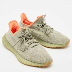 Yeezy x Adidas Green Knit Fabric Boost 350 V2 Desert Sage Sneakers Size 43 1/3