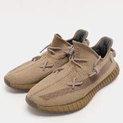 Yeezy x Adidas Brown Knit Fabric Boost 350 V2 Earth Sneakers Size 47 1/3