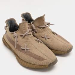 Yeezy x Adidas Brown Knit Fabric Boost 350 V2 Earth Sneakers Size 47 1/3