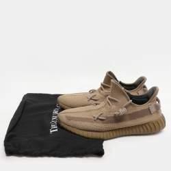 Yeezy x Adidas Brown Knit Fabric Boost 350 V2 Earth Sneakers Size 47 1/3