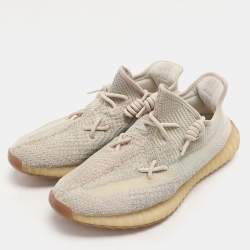 Yeezy x Adidas Pale Green Cotton Knit Boost 350 V2 Citrin Non Reflective Sneakers Size 46 2/3