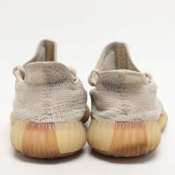 Yeezy x Adidas Pale Green Cotton Knit Boost 350 V2 Citrin Non Reflective Sneakers Size 46 2/3