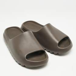 Yeezy x Adidas Brown Rubber Onyx Slide Sandals Size 44