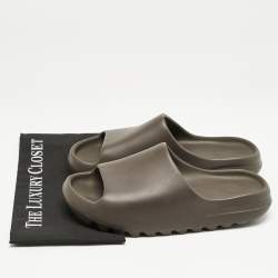 Yeezy x Adidas Brown Rubber Onyx Slide Sandals Size 44