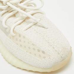 Yeezy x Adidas White Knit Fabric Boost 350 V2 White Sneakers Size 41 1/3