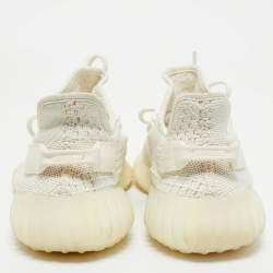 Yeezy x Adidas White Knit Fabric Boost 350 V2 White Sneakers Size 41 1/3