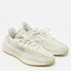Yeezy x Adidas Off White Knit Fabric Boost 350 V2 Bone Sneakers Size 44 1/3