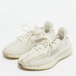 Yeezy x Adidas Off White Knit Fabric Boost 350 V2 Bone Sneakers Size 44 1/3