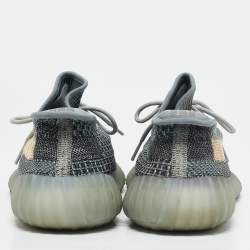Adidas x Yeezy Boost 350 V2 Ash Blue/Grey Knit Fabric Lace Up Sneakers Size 44 2/3