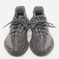 Yeezy x Adidas Grey/Black Knit Fabric Boost 350 V2 Grey Non-Reflective Sneakers 44 1/2