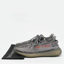 Yeezy x Adidas Grey/Black Knit Fabric Boost 350 V2 Grey Non-Reflective Sneakers 44 1/2