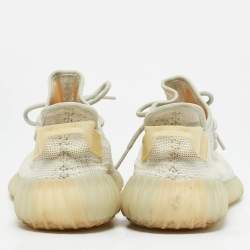 Yeezy x Adidas Cream Knit Fabric Boost 350 V2 Cloud White Sneakers Size 44 1/3