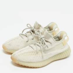 Yeezy x Adidas Cream Knit Fabric Boost 350 V2 Cloud White Sneakers Size 44 1/3