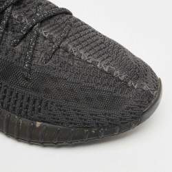 Yeezy x Adidas Black Knit Fabric Boost 350 V2 Black Cinder Low Top Sneakers Size 44 1/3